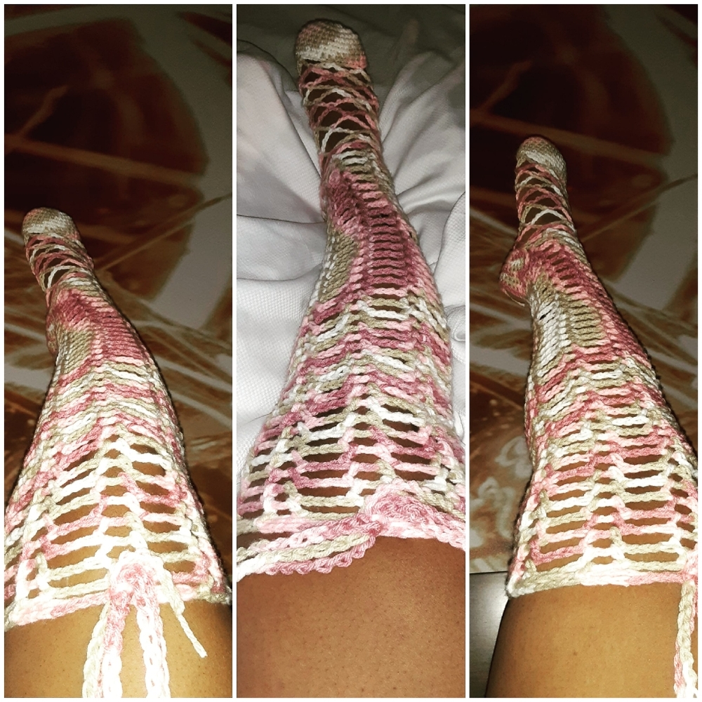 Crochet Lace Thigh High Socks!